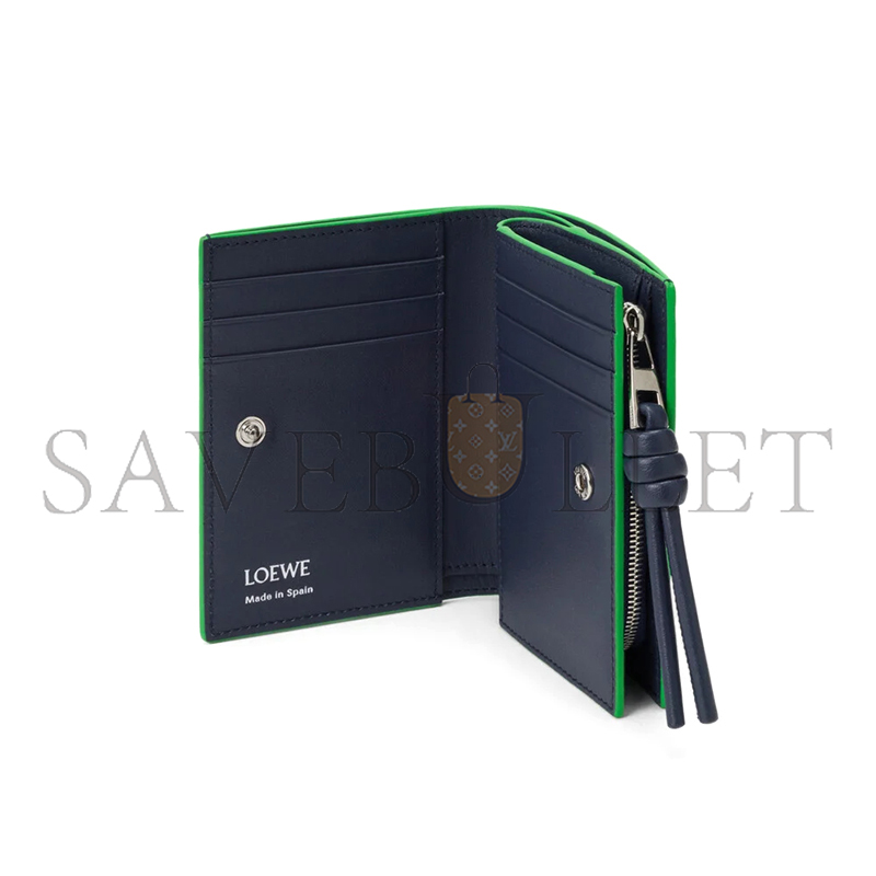 LOEWE KNOT COMPACT WALLET IN SHINY NAPPA CALFSKIN CEM1NCWX01 (11.4*8.5*3cm)